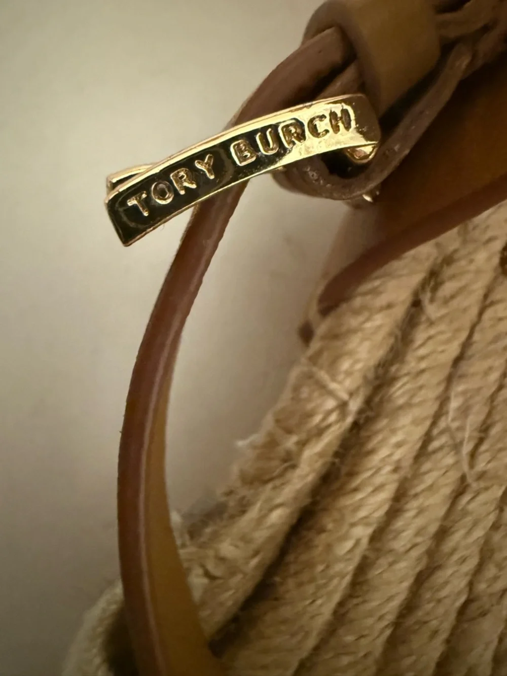 TORY BURCH Elastic Awning Stripe Espadrille Sandal Green Ivory Brown Size 6.5